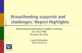 Breastfeeding supports and challenges: Report Highlights Minnesota Breastfeeding Coalition meeting (St. Paul, MN) October 25, 2010 Laura Schauben Wilder.