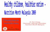 1 Dr Tee E Siong Chairman, Steering Committee, Nutrition Month Malaysia.