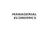 1 MANAGERIAL ECONOMICS. 2 Managerial + Economics Managerial Economics is economics applied in decision-making Link between abstract theory and managerial.