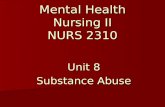 Mental Health Nursing II NURS 2310 Unit 8 Substance Abuse.