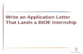 Write an Application Letter That Lands a BIOE Internship.