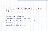 CIVIL PROCEDURE CLASS 24 Professor Fischer Columbus School of Law The Catholic University of America November 13, 2001.