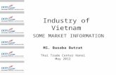 Industry of Vietnam SOME MARKET INFORMATION MS. Busaba Butrat Thai Trade Center Hanoi May 2012.