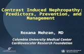 Contrast Induced Nephropathy: Predictors, Prevention, and Management Columbia University Medical Center Cardiovascular Research Foundation Roxana Mehran,