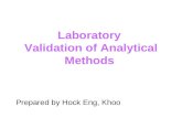 Laboratory Validation of Analytical Methods Prepared by Hock Eng, Khoo.