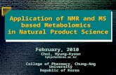 Application of NMR and MS based Metabolomics in Natural Product Science Choi, Hyung-Kyoon hykychoi@cau.ac.kr College of Pharmacy, Chung-Ang University.