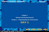 Section 1 Science and the Environment DAY 1 Chapter 1 Science and the Environment Section 1: Understanding Our Environment.