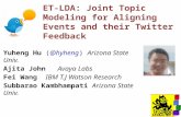 Yuheng Hu (@hyheng) Arizona State Univ. Ajita John Avaya Labs Fei Wang IBM T.J Watson Research Subbarao Kambhampati Arizona State Univ. ET-LDA: Joint Topic.