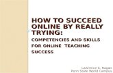 HOW TO SUCCEED ONLINE BY REALLY TRYING: COMPETENCIES AND SKILLS FOR ONLINE TEACHING SUCCESS Lawrence C. Ragan Penn State World Campus 1.
