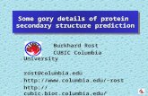 Burkhard Rost (Columbia New York) Some gory details of protein secondary structure prediction Burkhard Rost CUBIC Columbia University rost@columbia.edu.