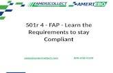 501r 4 - FAP - Learn the Requirements to stay Compliant sales@americollect.com 800-838-0100 sales@americollect.com.