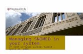 Managing SNOMED in your system. 2 nd AAHA Software Vendors Summit – April 21, 2009.