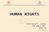 HUMAN RIGHTS Prof David K. Linnan USC LAW # 783 Unit 14.