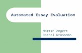 Automated Essay Evaluation Martin Angert Rachel Drossman