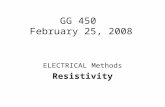 GG 450 February 25, 2008 ELECTRICAL Methods Resistivity.