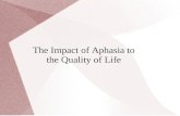 The Impact of Aphasia to the Quality of Life. Introduction - Different types of language disorder - Aphasia: Patients with language disorder after stroke.