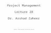 Project Management Lecture 28 Dr. Arshad Zaheer Source: CASE material and online sources.