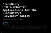 V0.1 BlackBerry HTML5/WebWorks Applications for the BlackBerry ® PlayBook™ Tablet BlackBerry Academic Program Module 1 - Overview.