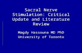Sacral Nerve Stimulation: Critical Update and Literature Review Magdy Hassouna MD PhD University of Toronto.