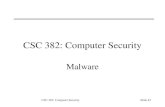 CSC 382: Computer SecuritySlide #1 CSC 382: Computer Security Malware.