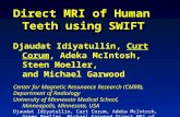 Direct MRI of Human Teeth using SWIFT Djaudat Idiyatullin, Curt Corum, Adeka McIntosh, Steen Moeller, and Michael Garwood Center for Magnetic Resonance.