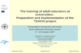 Www.dvv-vhs.de  The training of adult educators at universities: Preparation and implementation of the TEACH project Presentation.