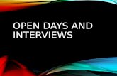 OPEN DAYS AND INTERVIEWS. WHY TO UNIVERSITIES OR TRAINING PROVIDERS INVITE YOU TO OPEN DAYS?