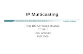 IP Multicasting CIS 185 Advanced Routing CCNP 1 Rick Graziani Fall 2008.