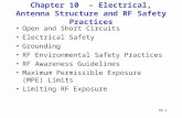 T0-1 Chapter 10 – Electrical, Antenna Structure and RF Safety Practices Open and Short Circuits Electrical Safety Grounding RF Environmental Safety Practices.