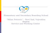 Elementary and Secondary Boarding School “Milan Petrovic” - Novi Sad, Vojvodina Region Service and Working Center.