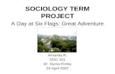 SOCIOLOGY TERM PROJECT A Day at Six Flags: Great Adventure Amanda R. SOC 101 Dr. Durso-Finley 24 April 2007.
