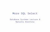 More SQL Select Database Systems Lecture 8 Natasha Alechina.