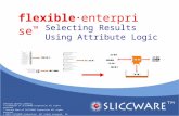 Selecting Results Using Attribute Logic Software patents pending. ™ Trademarks of SLICCWARE Corporation All rights reserved. SM Service Mark of SLICCWARE.