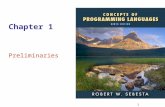ISBN 0-321-49362-1 Chapter 1 Preliminaries. 1-2 Chapter 1 Preliminaries 1.1 Reasons for Studying Concepts of Programming Languages 1.2 Programming Domains.