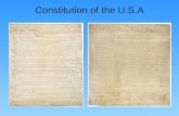 Constitution of the U.S.A. Articles of Confederation – 1777 (ratified 1781) Confederation – each state a sovereign entity loosely connected to other States.