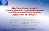 M. Garbey and G. Zouridakis Modeling Tumor Growth: from Differential Deformable Models to Growth Prediction of Tumors Detected in PET Images Modeling Tumor.