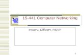 1 15-441 Computer Networking Intserv, Diffserv, RSVP.