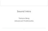 Fundamentals of Multimedia, Chapter 6 Sound Intro Tamara Berg Advanced Multimedia 1.
