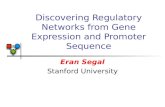 Discovering Regulatory Networks from Gene Expression and Promoter Sequence Eran Segal Stanford University.