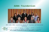 AANA Foundation Advancing the science of anesthesia through education and research 2014-2015 AANA Foundation Board of Trustees and Executive Director Back.