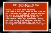 Self Confidence Vs Ego By Dr.E.S.Maheswr There is a thin line dividing confidence and ego. Most of the time we get confused and fail to decide whether.