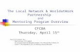 The Local Network & WorldatWork Partnership and Mentoring Program Overview CFCBA Thursday, April 15 th Facilitated by: Bob Holmes, CCP, MAHR Sr Compensation.