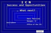 I C N Success and Opportunities … What next? Kent Percival Manager, IT Development Office of the CIO.