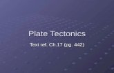 Plate Tectonics Text ref. Ch.17 (pg. 442). Contents Continental Drift Continental Drift Seafloor Spreading Seafloor Spreading Plate Tectonics Plate Tectonics.