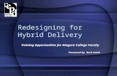 Redesigning for Hybrid Delivery Training Opportunities for Niagara College Faculty Presented by: Barb Smith.