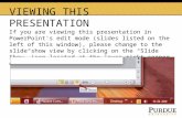 VIEWING THIS PRESENTATION If you are viewing this presentation in PowerPoint's edit mode (slides listed on the left of this window), please change to the.