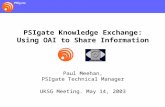 PSIgate Knowledge Exchange: Using OAI to Share Information Paul Meehan, PSIgate Technical Manager UKSG Meeting. May 14, 2003.
