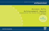 Access Arts Achievement Award Presentation for Access Arts members July 2015.