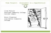 Team Project: Assessment in a Hypothetical College Linda Reisser Portland Community College, Cascade Campus Bruce Clemetsen Linn-Benton Community College.