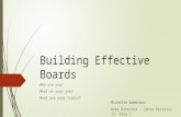 Building Effective Boards Who are you? What is your job? What are your traits? Michelle Ammerman Area Director - Zonta District 12, Area 2.